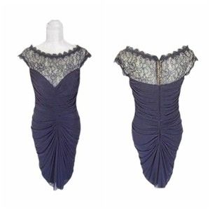 Tadashi Shoji Navy Blue Lace Dress Size Small